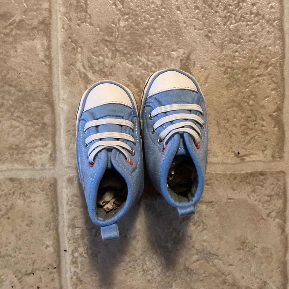 Child of Mine Blue and White Newborn Sneakers